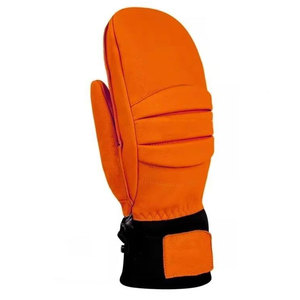 Mitaines de ski isolées orange avec fermeture éclair pour les activités hivernales en plein air, gants thermiques unisexes - Product Image 4
