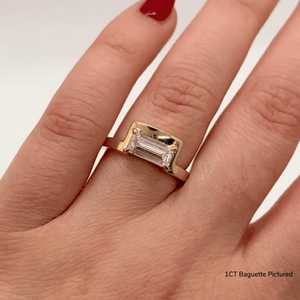 Anillo de Diamantes de Laboratorio Baguette de 1 Quilate al por Mayor, Oro Real de 10k, 14k, 18k, Joyería de Banda Inspirada en la Época Media, Fabricante Personalizado F VS - Product Image 2