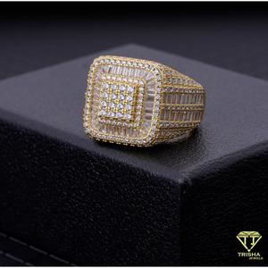 Anillo de cóctel geométrico de plata de ley 925 con diamante cultivado en laboratorio para importadores de joyería de lujo - Product Image 4