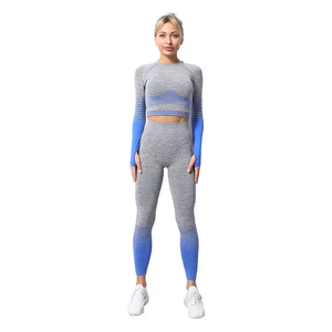Ensembles de yoga personnalisés pour femmes - Soutien-gorge de sport et leggings respirants en Spandex/Polyester à motif imprimé, taille élastique, vêtements de sport d'hiver - Product Image 2