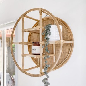 Modern rattan <b>wall</b>-<b>mounted</b> hanging <b>shelves</b> wholesale natural <b>shelf</b> <b>wall</b> hangings for room organization - Product Image 3