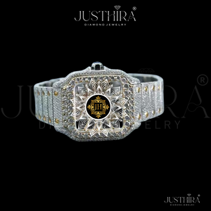 Reloj de Lujo Premium con Diamantes Moissanite, Acero Inoxidable, Esfera Analógica, Diseño Moderno, Brillo Radiante, Resistente, Premium India - Product Image 4