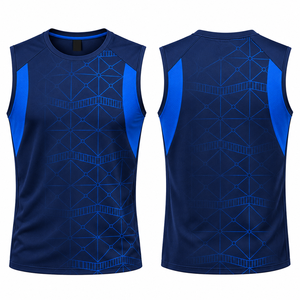 เสื้อกล้ามออกกำลังกายผู้ชายแบบกำหนดเอง น้ำหนักเบา แห้งเร็ว ระบายอากาศได้ดี เสื้อฝึกซ้อมฟิตเนสแบบไม่มีแขน โลโก้แบบกำหนดเอง สำหรับออกกำลังกายในยิม - Product Image 1