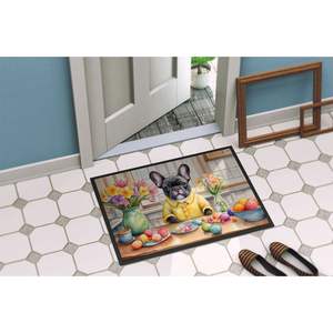 พรมเช็ดเท้าหน้าประตูบ้านสไตล์เฟรนช์บูลด็อกอีสเตอร์ไม่ลื่นในร่ม/กลางแจ้งพรมปูพื้นต่ำ18ชม. X 27W - Product Image 4