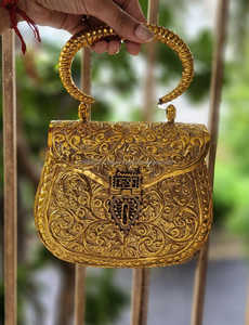 Pochette de soirée en laiton et perles de luxe pour femmes, mariage, élégante, pierre, fabricants en gros en Inde - Product Image 2