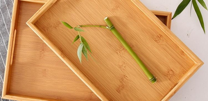 Bamboo Wooden <b>Tray</b> Household Rectangular <b>Tea</b> <b>Tray</b> Japanese Style Wooden <b>Tray</b> Flat Handle - Product Image 2