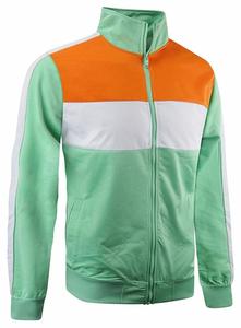 Ensemble de survêtement unisexe vert et orange à blocs de couleur, 100 % coton, à capuche, manches longues, sweat-shirt à cordon de serrage, poches latérales, style sportif décontracté - Product Image 2