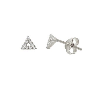 14k <b>Solid</b> Gold Triangle Diamond Stud <b>Earring</b> Factory Direct Wholesale Minimalist Geometric Pave Jewelry Custom Design - Product Image 4