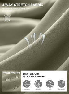 Shorts de golf décontractés pour hommes, taille élastique, cordon de serrage, haute qualité, longueur genou, légers, respirants, en coton, anti-humidité, séchage rapide - Product Image 4