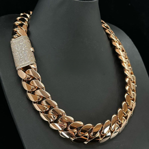 Lab grown moissanite <b>necklace</b> 925 silver rose gold <b>chain</b> Hip hop cuban link <b>chain</b> Micro pave moissanite jewelry - Product Image 3