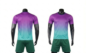 Maillot de football à col rond et short pour homme, dernier design, prix abordable, personnalisable avec nom et numéro, tenue de sport respirante - Product Image 2
