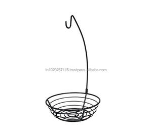 Corbeille à fruits ronde en fer à fil ouvert avec finition en bronze antique et construction pour les étalages de fruits intérieurs et extérieurs - Product Image 6