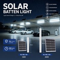 Lampe solaire à tube LED, éclairage extérieur/intérieur, IP65 étanche, lampe à économie d'énergie pour entrepôt, usine, garage