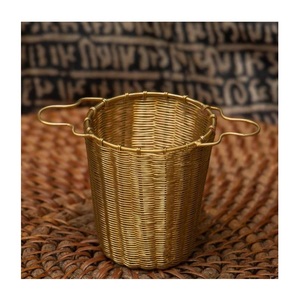 Brass <b>Tea</b> Long Handle Strainer Perfect Coffee Grounds Herbal Spoons Flatware for Drink <b>Tea</b> Coffee Powder - Product Image 2