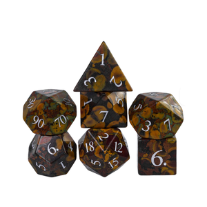 Dés en pierre de haute qualité, jaspe fruité, cristal naturel, pierres de guérison Reiki, pierres gravées, ensemble de dés personnalisés, cristal viking. - Product Image 4