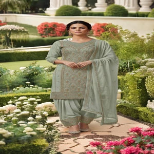 Salwar Kameez de qualité supérieure en Georgette avec des perles et des broderies, qualité d'exportation indienne, fabricant de mode féminine de Surat - Product Image 1