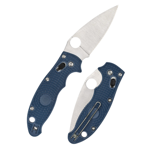 Couteaux pliants durables en acier inoxydable avec manche ergonomique bleu à motifs, lame pointue et tranchante, trou d'ouverture pour le pouce et métal - Product Image 1