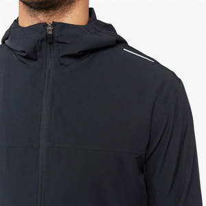 Chaqueta cortavientos con capucha para hombre, con bloques de color, cremallera y bolsillos laterales, de secado rápido, ligera, de poliéster, conjunto deportivo. - Product Image 6
