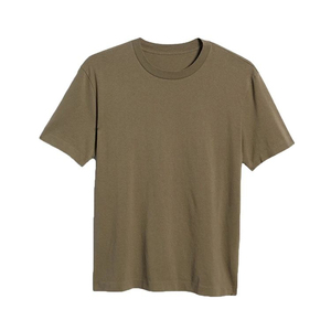 T-shirt décontracté pour homme à col rond et manches courtes, 100 % coton tricoté, couleur unie, coupe oversize, avec logo frontal, idéal pour la musculation et l'exercice - Product Image 1