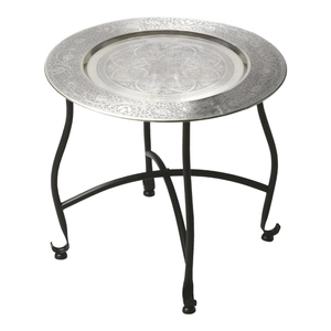 Mesa Auxiliar Escultural con Hoja de Loto Dorada, Mesa de Centro Moderna de Metal, Mesa de Bistró con Pedestal, Mostrador de Bar de Metal - Product Image 6