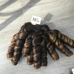 Super Double Drawn 100% Extensions de cheveux humains vietnamiens Perruque de couleur piano rebondissante de haute qualité avec styles de boucles et de vagues - Product Image 1