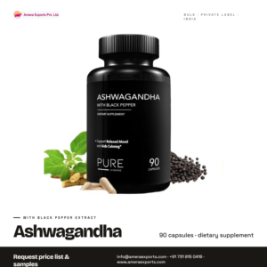 VITAMINAS PURAS Ashwagandha con Pimienta Negra 90 Cápsulas Suplemento Dietético Favorece el Estado de Ánimo Relajado y Ayuda a Calmar - Product Image 5