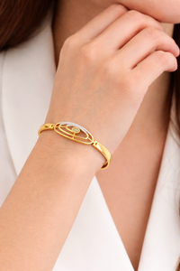 Brazalete de Oro Rosa de 18 Quilates con Diamantes para Mujer, Joyería Fina Geométrica Minimalista, Regalo para Bodas, Fiestas y Uso Diario - Product Image 5