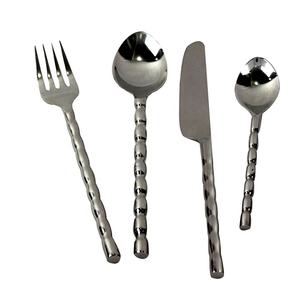 Juego de cubiertos de lujo chapados en oro de acero inoxidable, con mango de diferente forma, conjunto de cubiertos de diseño para restaurante, boda, hotel y hogar - Product Image 4