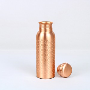 Premium Pure Copper Water <b>Bottle</b> 100% Leak Proof Engraved Ayurvedic Drinking <b>Bottle</b> Reusable Eco Friendly Copper <b>Flask</b> for Home - Product Image 2