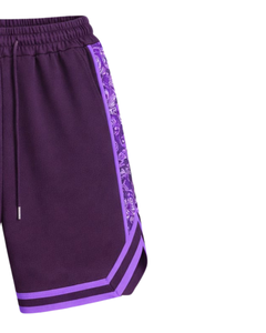 Shorts de basketball pour hommes violet foncé et violet clair, respirants, séchage rapide, pour sport, gym, entraînement, course à pied, athlétisme, personnalisables - Product Image 2