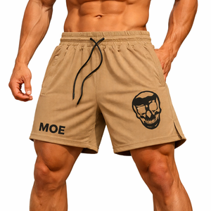 Pantalones Cortos Deportivos de Malla para Hombre, con Gráfico de Calavera Personalizado, Cordón Elástico, para Gimnasio y Entrenamiento, Producción de Marca Privada - Product Image 4