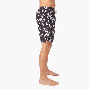 Shorts de bain pour hommes à imprimé floral, taille mi-haute, cordon de serrage, séchage rapide, en polyester, décontractés, style Bermuda - Product Image 3