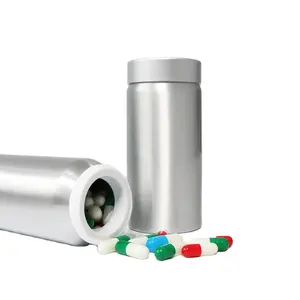 E-better 150ml 200ml compresse di integratori in alluminio naturale personalizzate bottiglie di vitamine colorate con coperchio dorato
