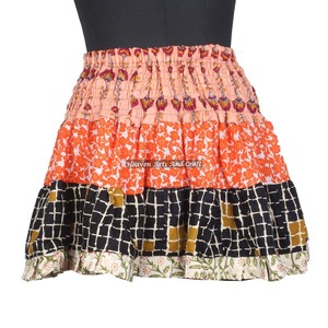 2026 New Arrival Ladies Cotton Mini <b>Skirt</b> Vintage Indian Boho Hippie Mini Length Patch Work Cotton Mini <b>Skirt</b> Boho Stylish Multi - Product Image 5