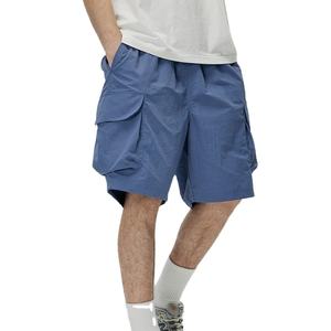 Pantalones cortos para correr de verano para hombre con logotipo personalizado, ropa de trabajo Vintage de calle alta con múltiples bolsillos, pantalones cortos holgados con bolsillo Cargo - Product Image 2