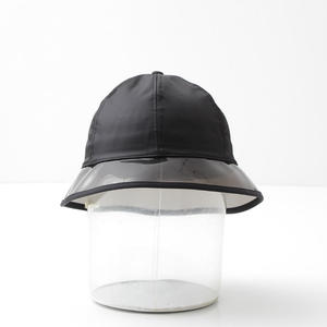 Chapeau Bob en Coton Noir avec Bord Transparent, Bouton Lavé, Unisexe, Décontracté, Extérieur, Printemps-Été, 56-58CM, Style Uni - Product Image 1