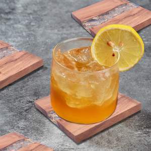 Posavasos de Resina para Mesa de Comedor, Posavasos de Madera Premium con Diseño de Lámina Dorada, para Tazas de Té, Café y Vasos, Decoración de Lujo para el Hogar - Product Image 2