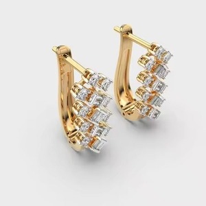 New Indian Manufactured Luxury Moissanite Diamond <b>Earrings</b> for Women's Certified Sustainable Fine Available For Sale - Product Image 3