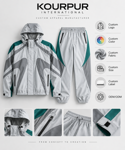 Custom Men's 100% Polyester <b>Tracksuit</b> <b>Retro</b> Color Block Windbreaker Jacket Pants Set Lightweight Streetwear 2 Piece Custom Logo - Product Image 6