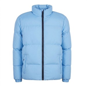 Veste d'hiver pour homme, bleue, matelassée, fermeture éclair sur le devant, coupe-vent, épaisse, en polyester, coupe classique. - Product Image 4