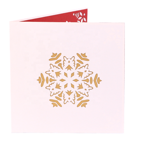 Tarjeta emergente de Feliz Navidad 3D con tarjeta de regalo de papel de copos de nieve y otras ocasiones en recuerdo de estilo amoroso - Product Image 2