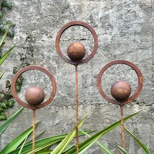 Piquets de jardin en aluminium colorés à motif floral pour une décoration extérieure créative et des structures de support de plantes durables - Product Image 1