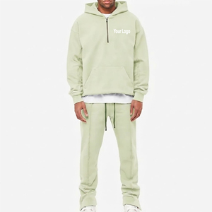 Precio al por mayor: Conjunto de chándal de algodón 100% a la moda, estilo urbano, con capucha y estampado, estilo hip hop, peso medio, para hombre. - Product Image 4