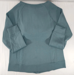 Sudadera con capucha extragrande para mujer, estilo casual, color jade, con cremallera completa, manga larga, precio económico. - Product Image 6