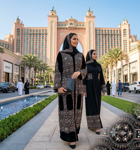 Base en velours noir tricoté à motif géométrique et sequins pour veste ethnique, lehenga de mariée, abaya pour femme - Product Image 3