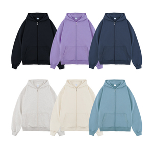เสื้อฮู้ดซิปโอเวอร์ไซส์ผ้าหนา 450 กรัม พิมพ์โลโก้ได้ตามต้องการ สำหรับผู้ชาย สไตล์สตรีท - Product Image 2