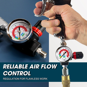 Vanne de régulation d'air robuste LEMATEC 1/4 avec manomètre et verrouillage, contrôle d'outil pneumatique industriel, matériau POM, 0,35 kg, garantie 6 mois, origine TW - Product Image 6