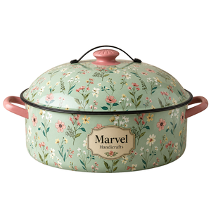 หม้อตุ๋นสแตนเลสหุ้มฉนวนลายดอกไม้ Marvel Handicrafts พร้อมฝาปิด ชามอุ่นอาหารพรีเมียมสำหรับเสิร์ฟในครัวและห้องรับประทานอาหาร - Product Image 1