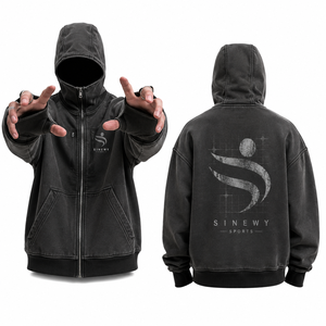 Custom High Quality <b>Men's</b> Ninja Style Half Zip Oversized Hoodie Vintage Acid Wash Balaclava Face Mask - Product Image 1