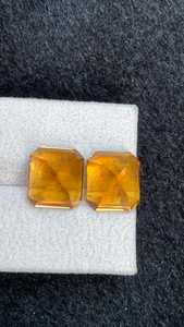 Pierre précieuse naturelle Citrine, paire de pierres facettées assorties, quartz jaune pour la fabrication de bijoux fins, gemmes calibrées - Product Image 2